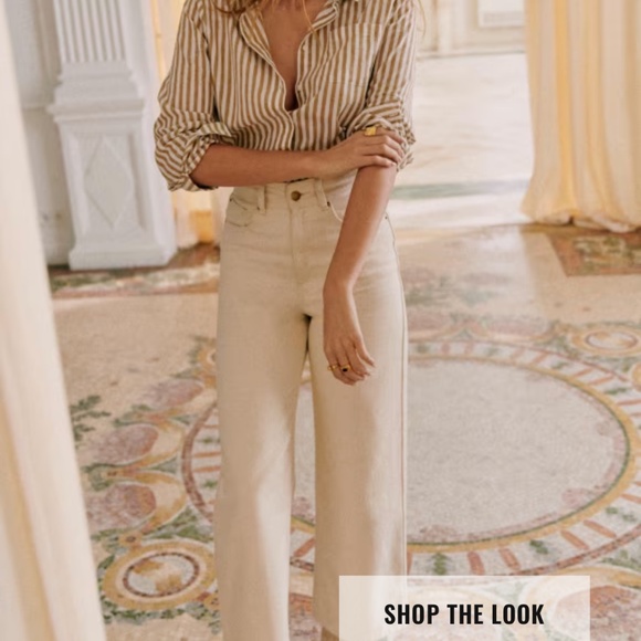 Sezane Le Crop Mottled Ecru - Size 4 - Picture 7 of 7